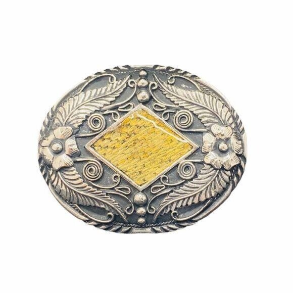 Vintage Accessories - Vintage Silver Belt Bucle Handcrafted in USA